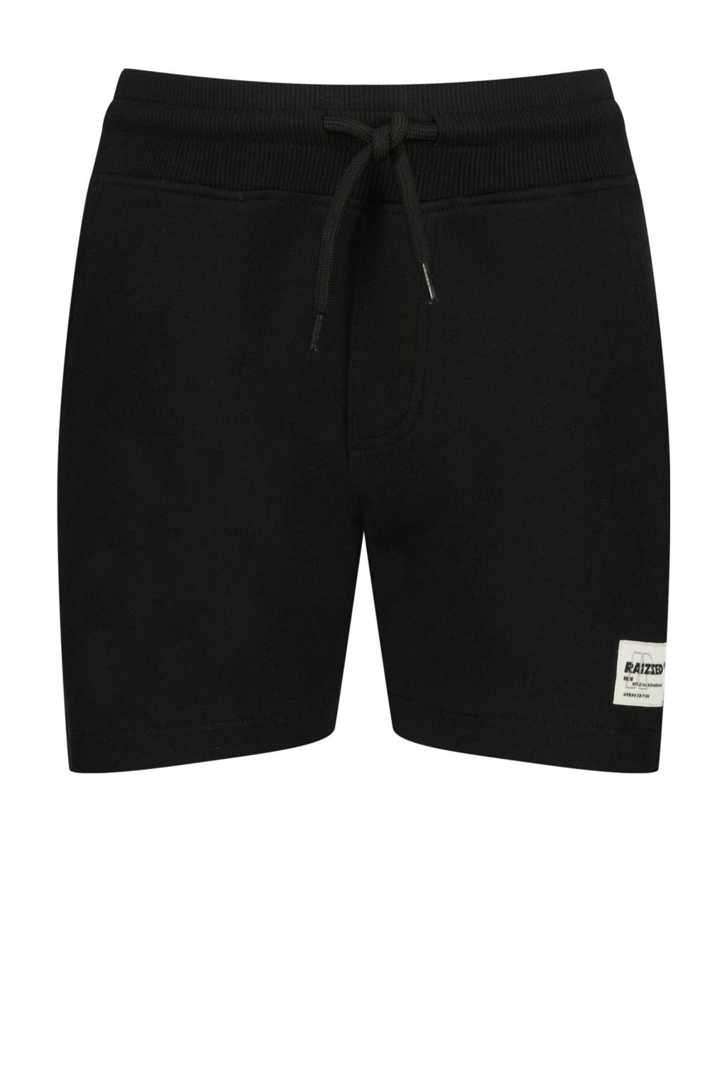 Zwarte jongens Raizzed sweatshort met elastische tailleband met koord en effen