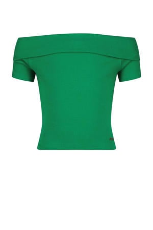 off shoulder top groen