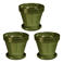Mica Decorations pot met schotel Stan groen 3 stuks (13,5x12,5 cm)