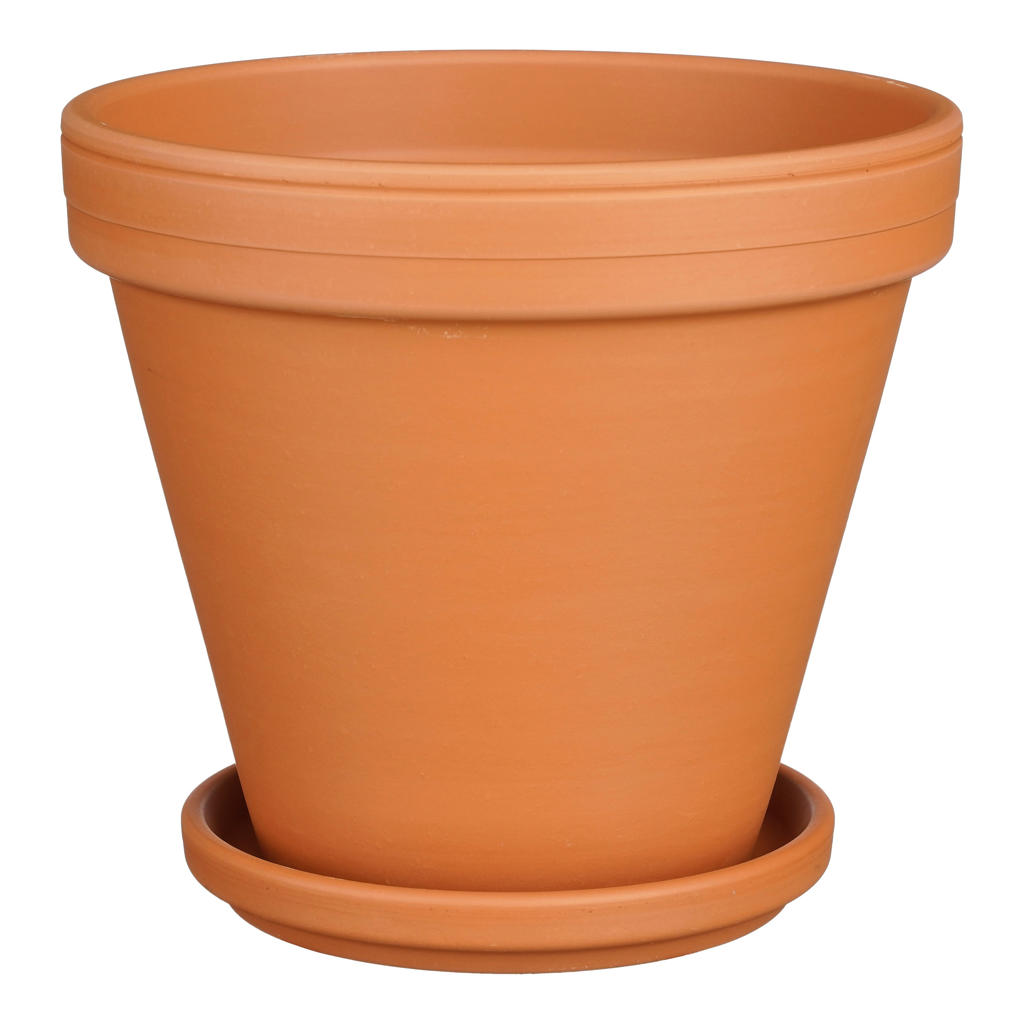 Mica Decorations pot met schotel Stan terracotta 3 stuks (17,5x16 cm)