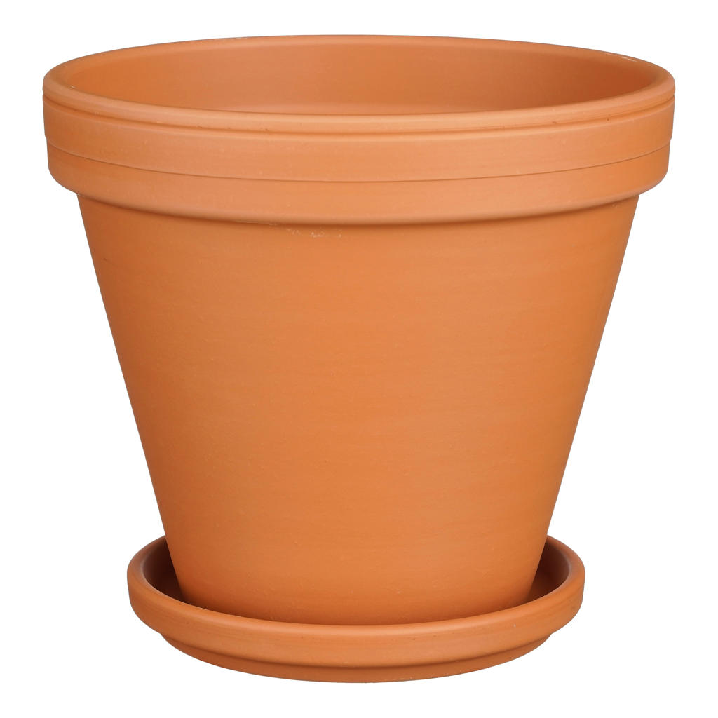 Mica Decorations pot met schotel Stan terracotta 3 stuks (17,5x16 cm)