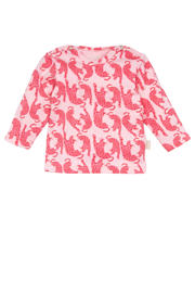 thumbnail: Roze meisjes BESS longsleeve van stretchkatoen met dierenprint, lange mouwen en ronde hals