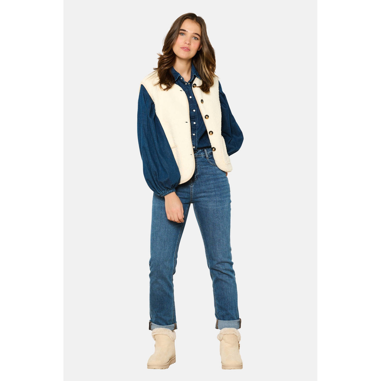 LOLALIZA gilet antiek cremewit