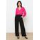 LOLALIZA wide leg high waist pantalon zwart