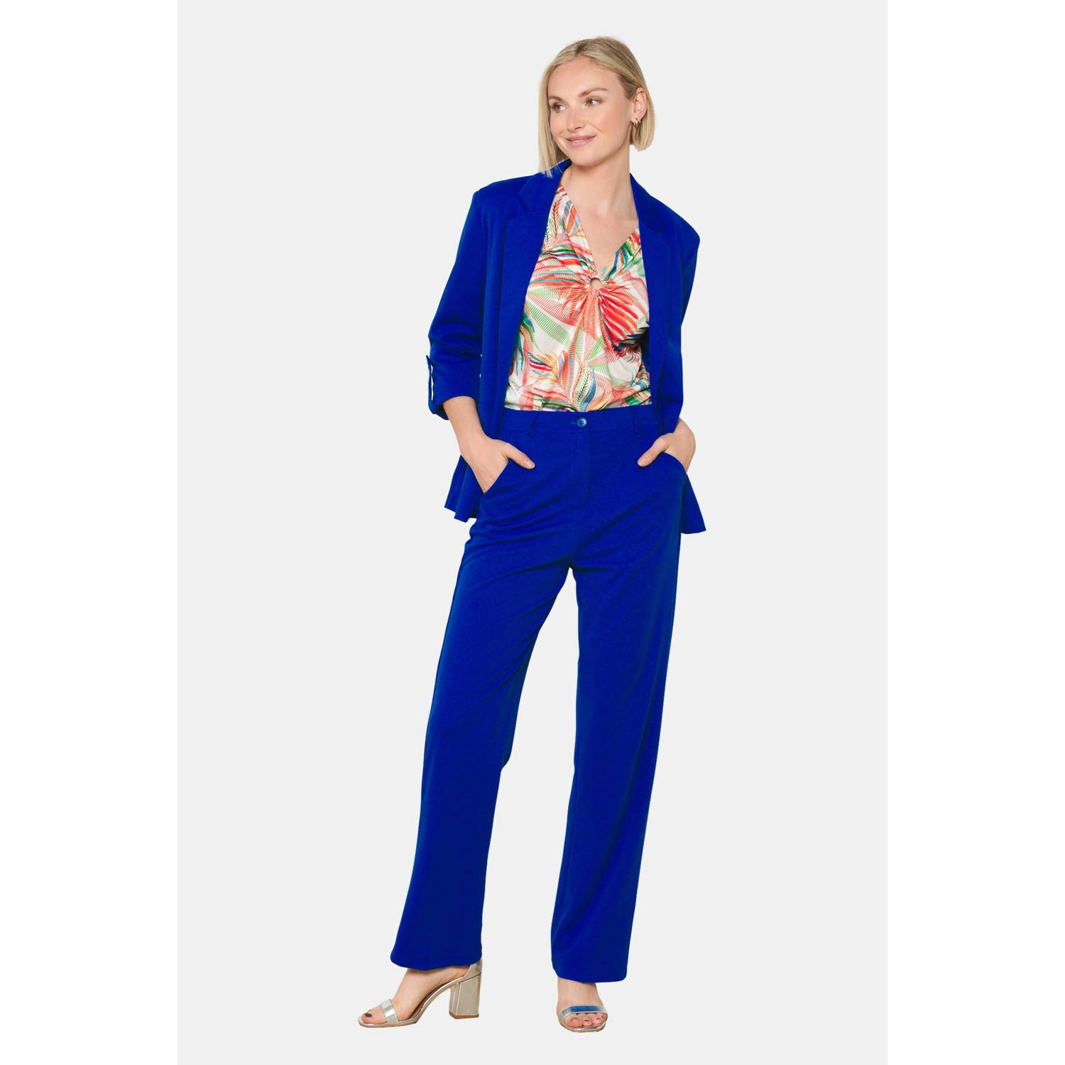 LOLALIZA regular waist pantalon blauw