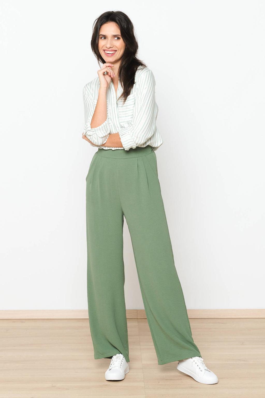LOLALIZA wide leg high waist pantalon kaki