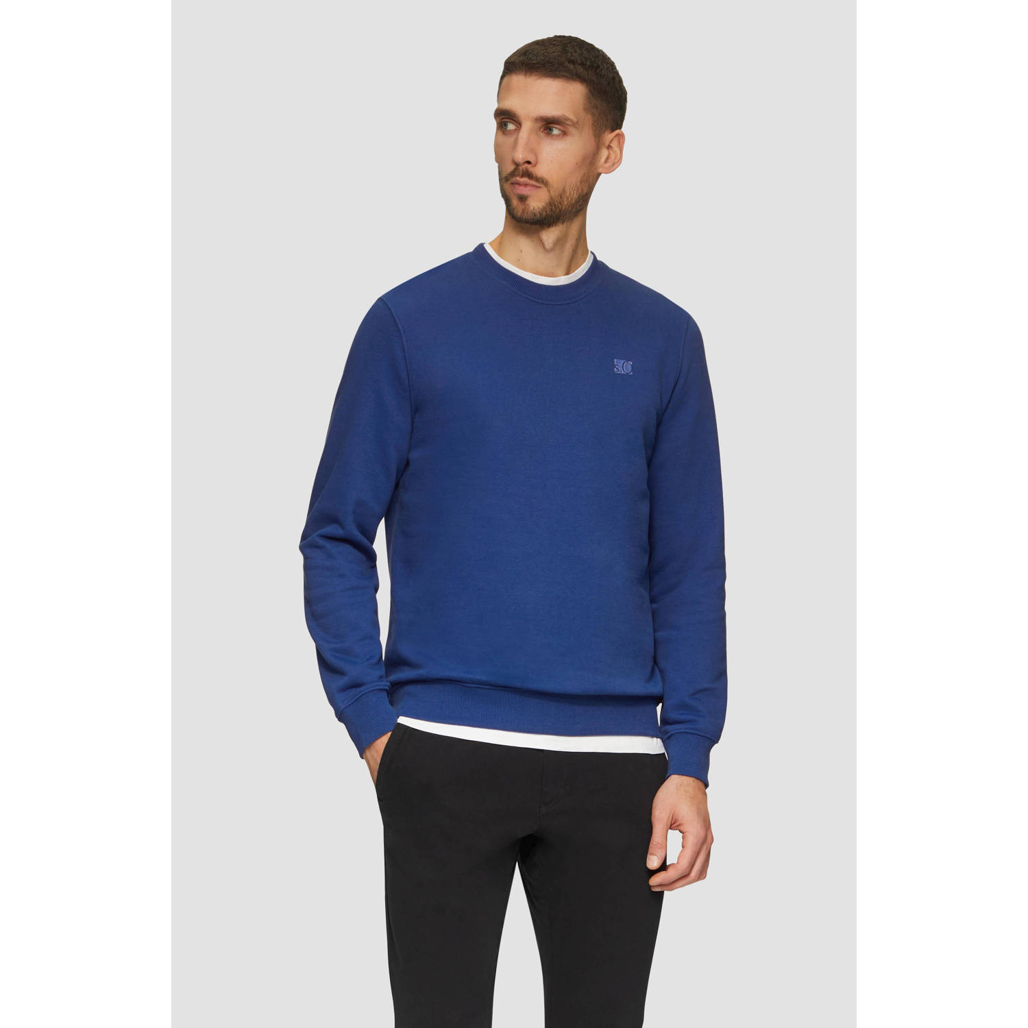 S.Oliver RED LABEL Regular fit sweatshirt van katoenmix met logodetail