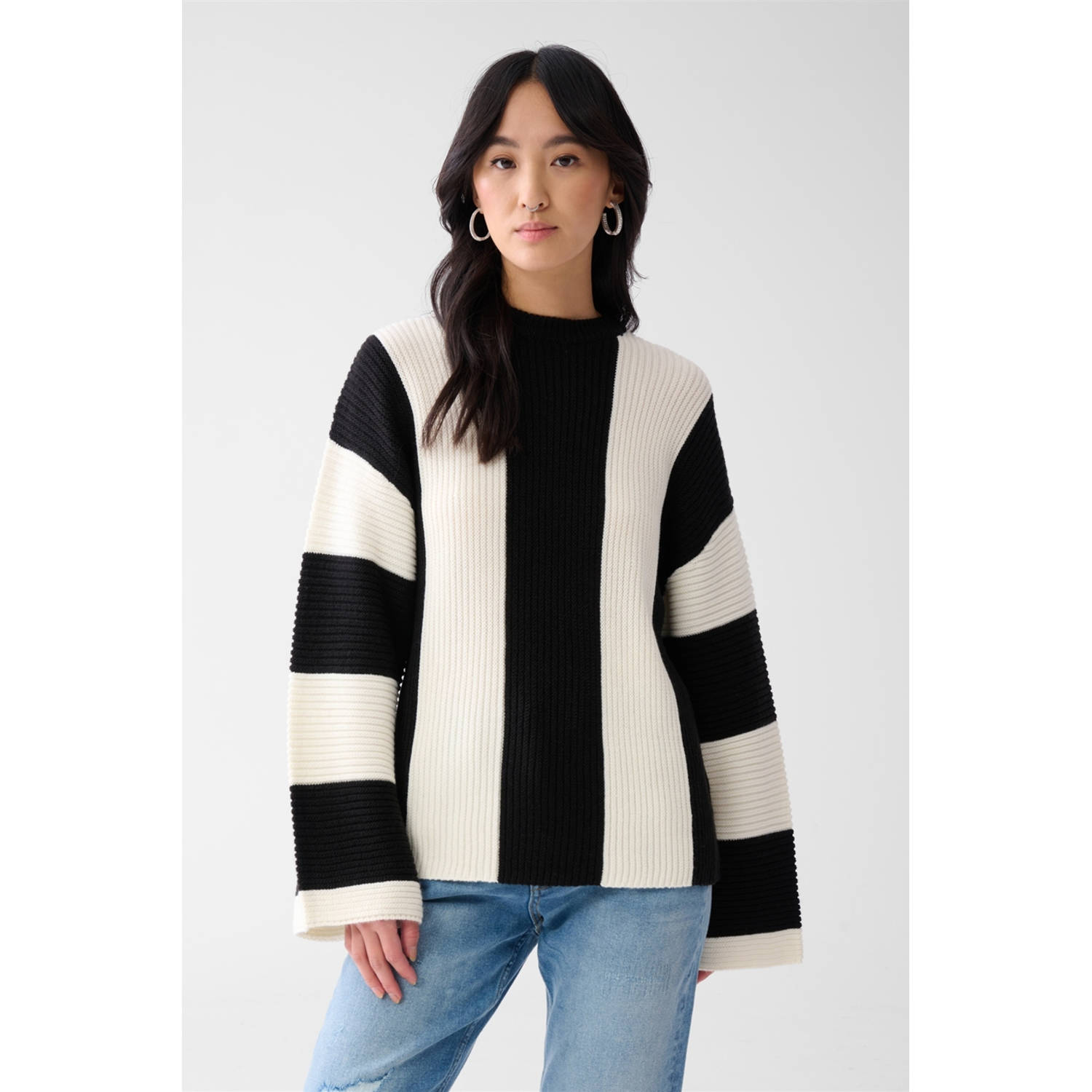 Shoeby trui zwart rib gebreid