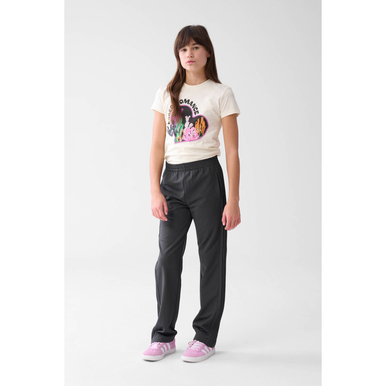 Shoeby wide leg casual broek grijs