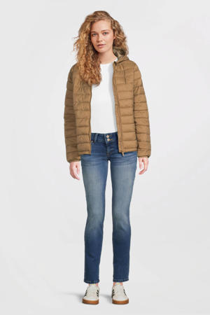 gewatteerde jas beige