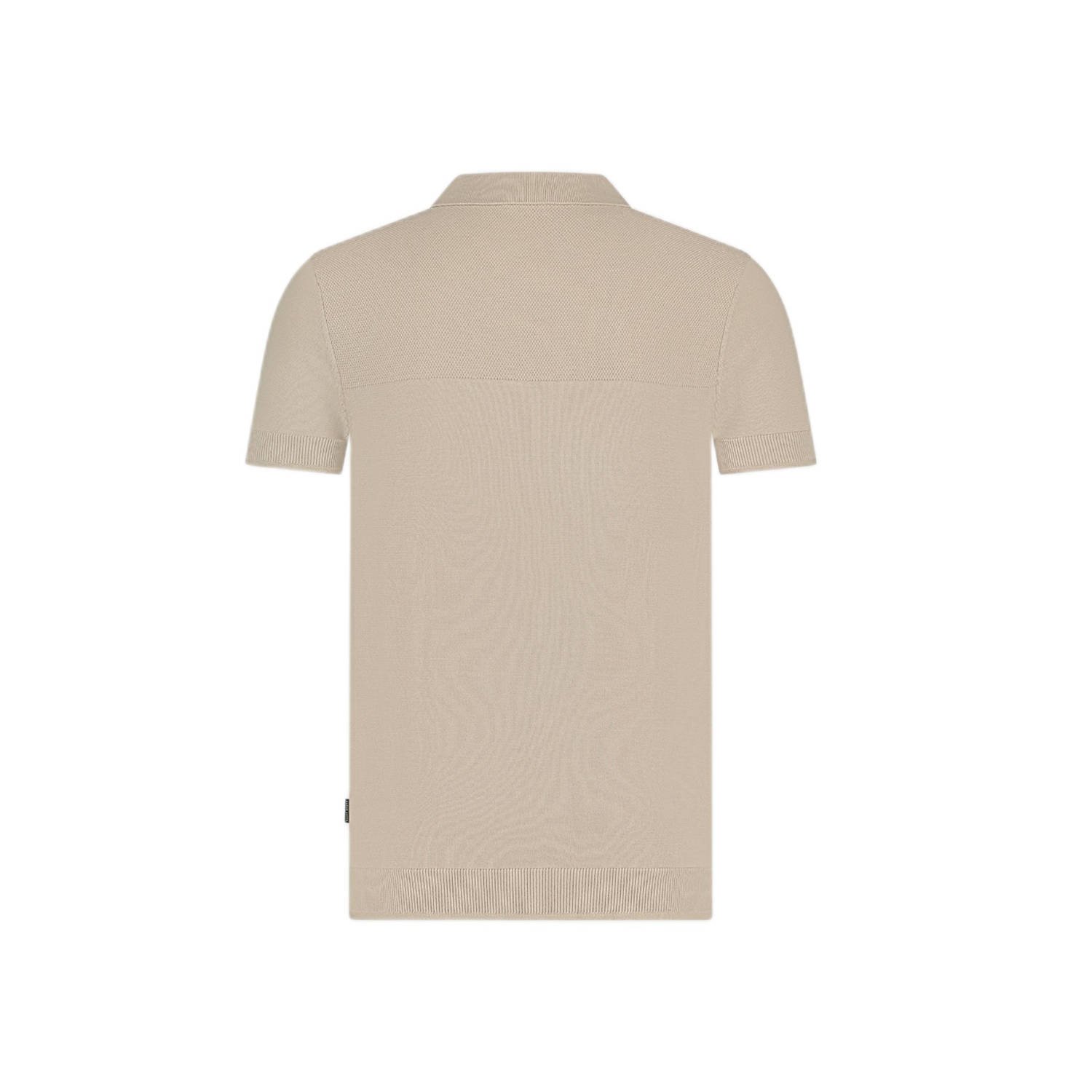 Saint Steve regular polo gebreid beige