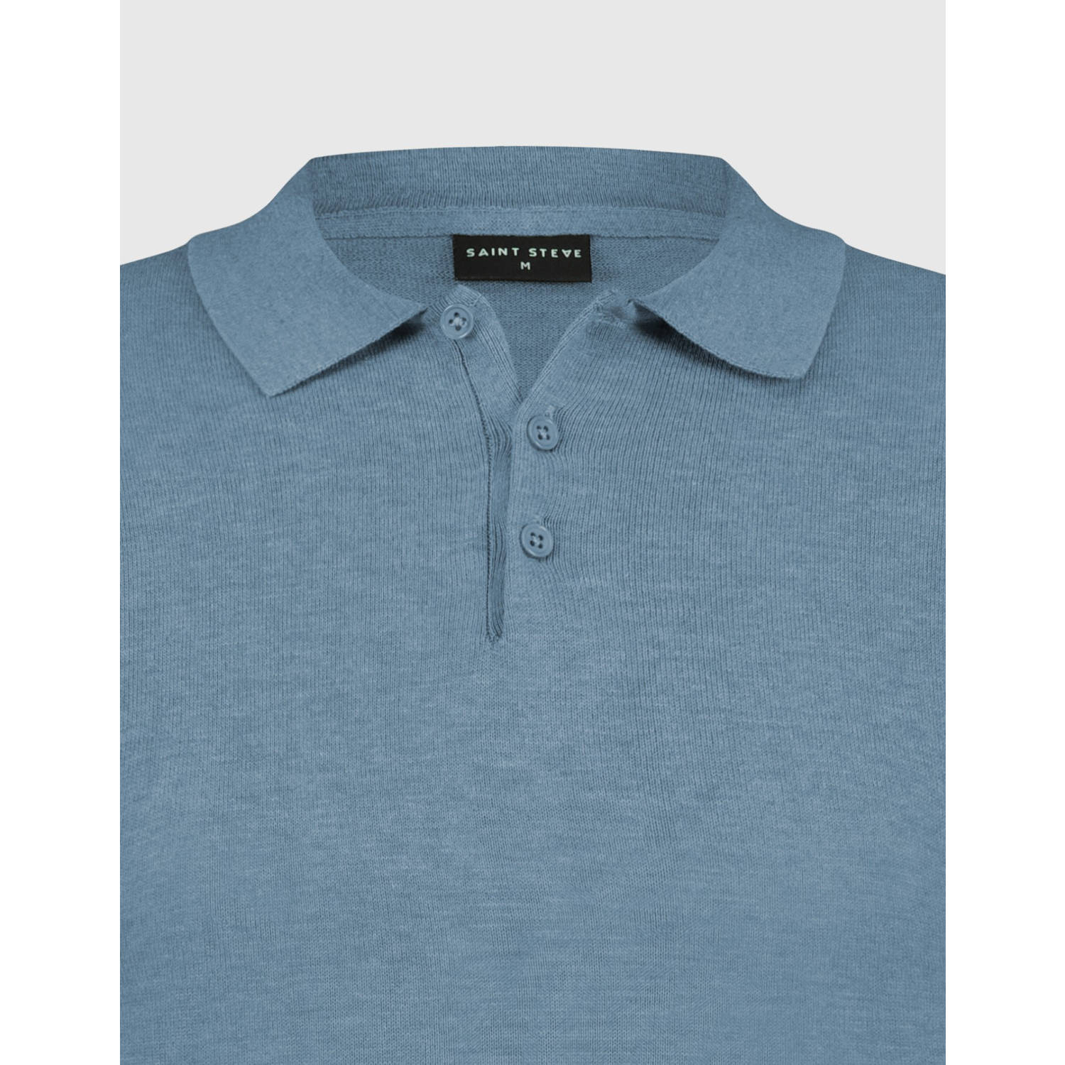 Saint Steve polo gebreid blauw