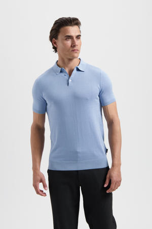 polo gebreid blauw