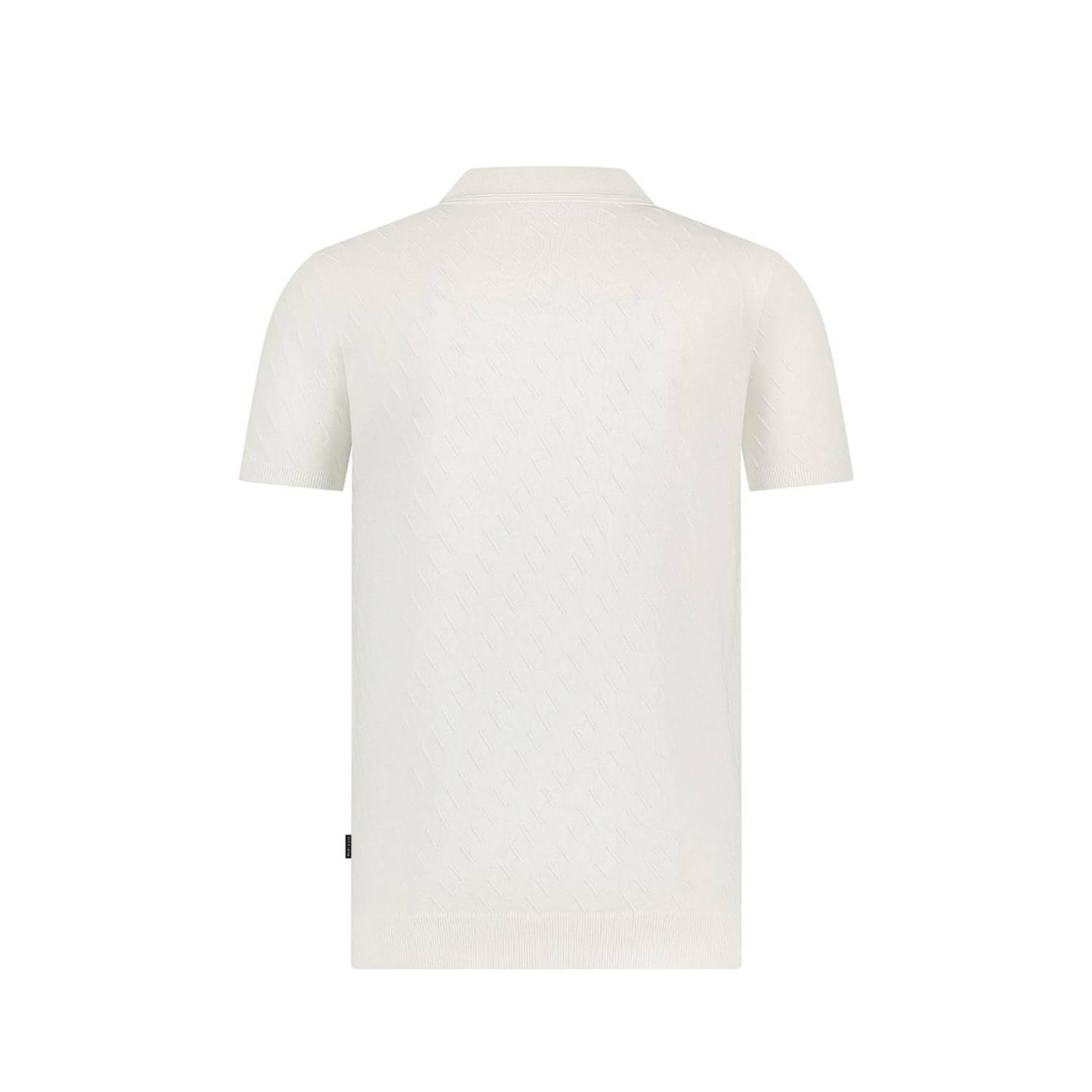 Saint Steve regular polo met textuur wit