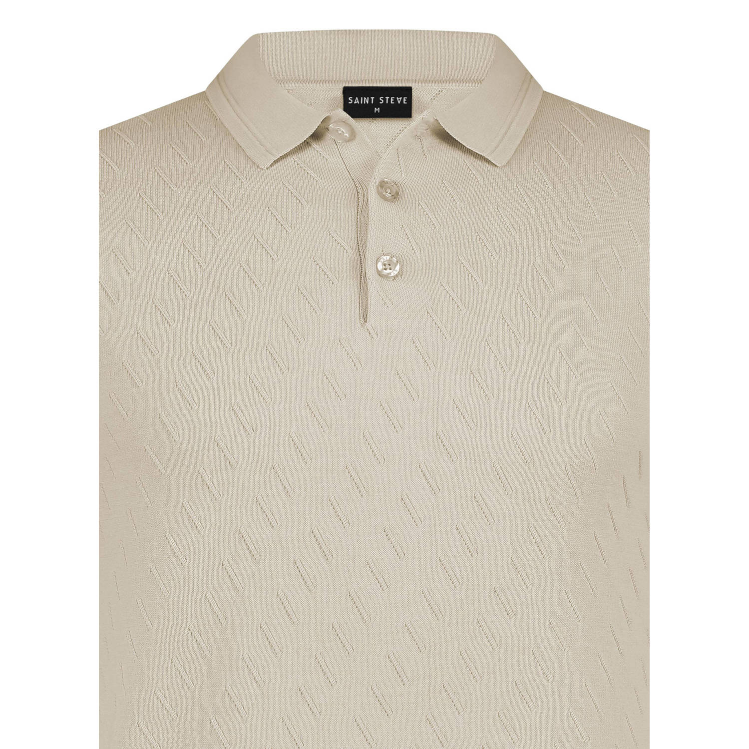 Saint Steve regular polo met textuur zand