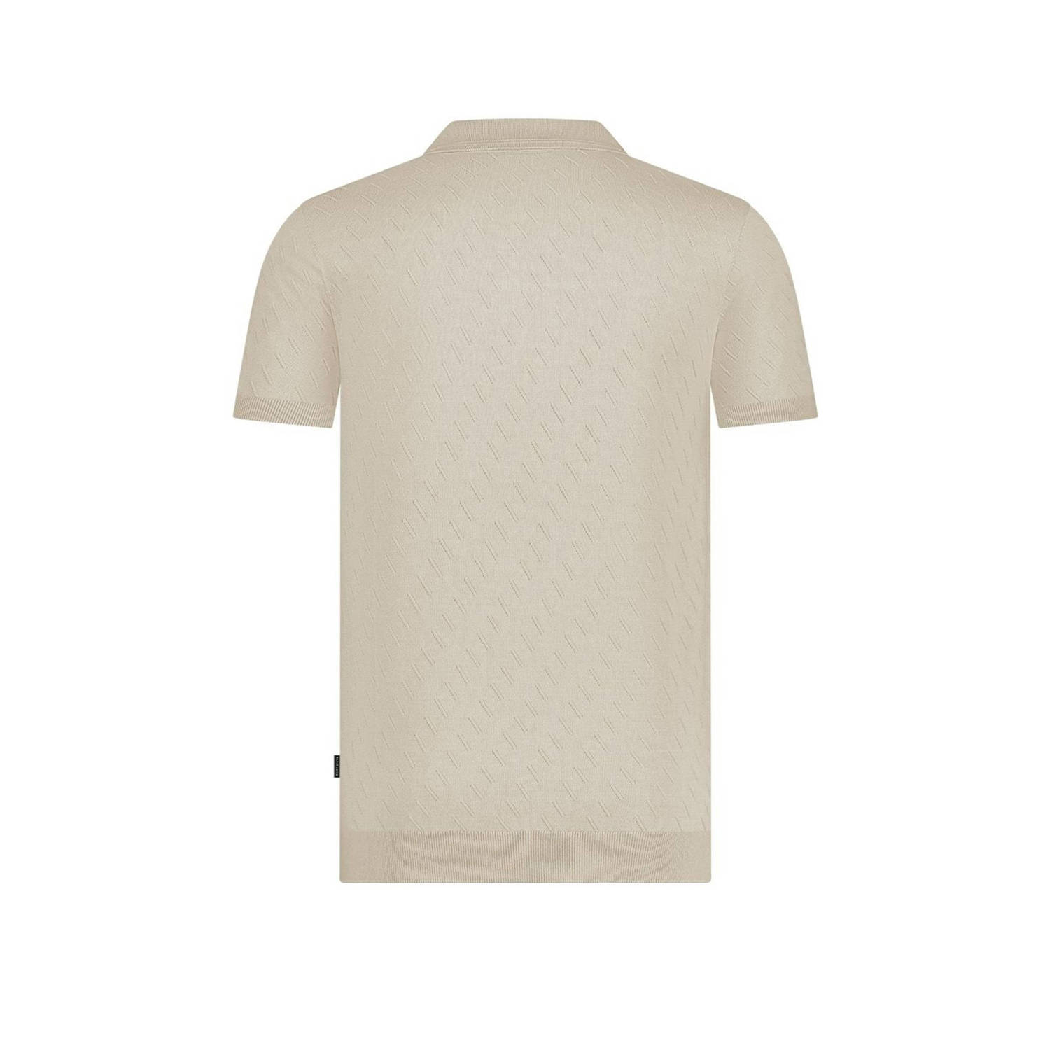 Saint Steve regular polo met textuur zand