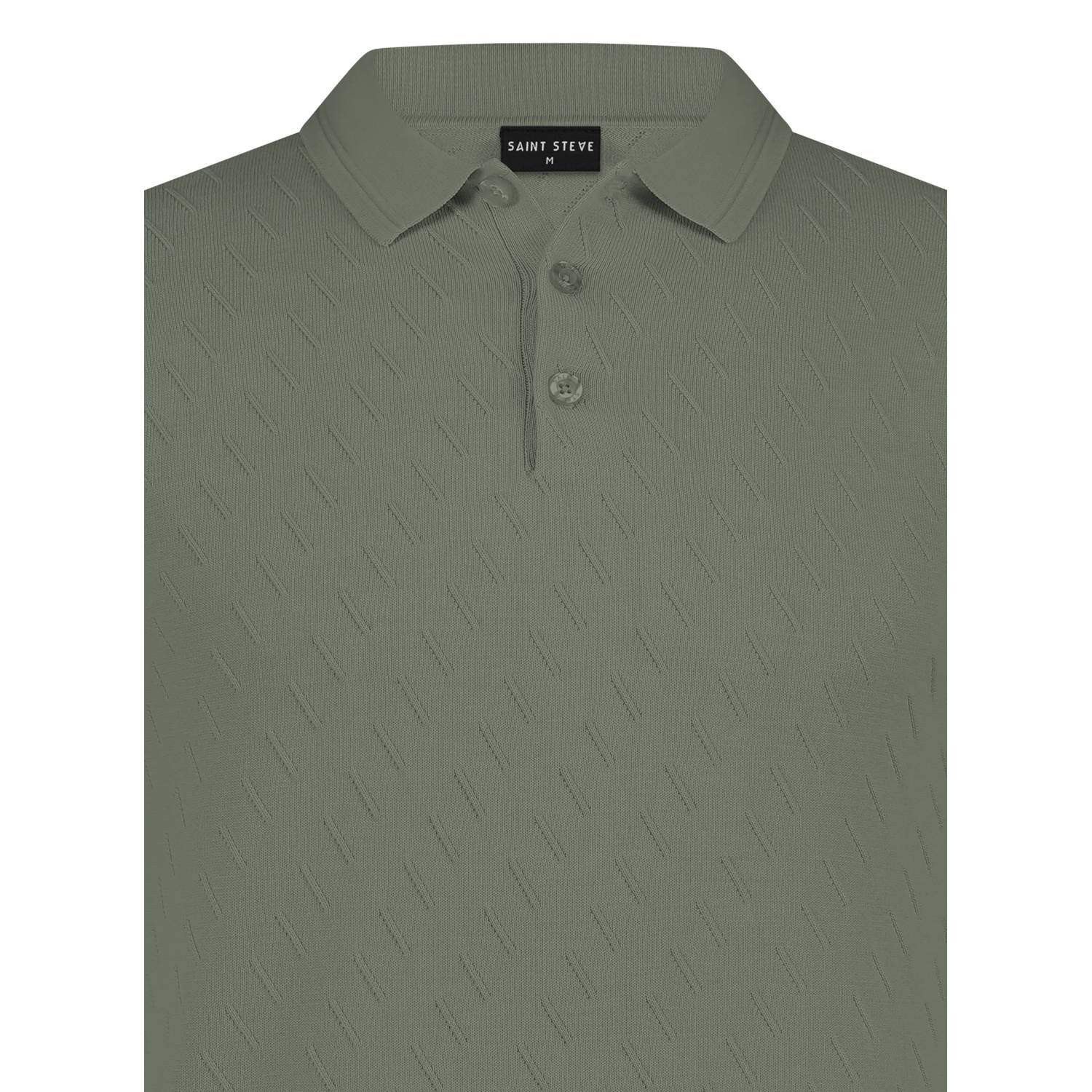 Saint Steve regular polo met textuur groen