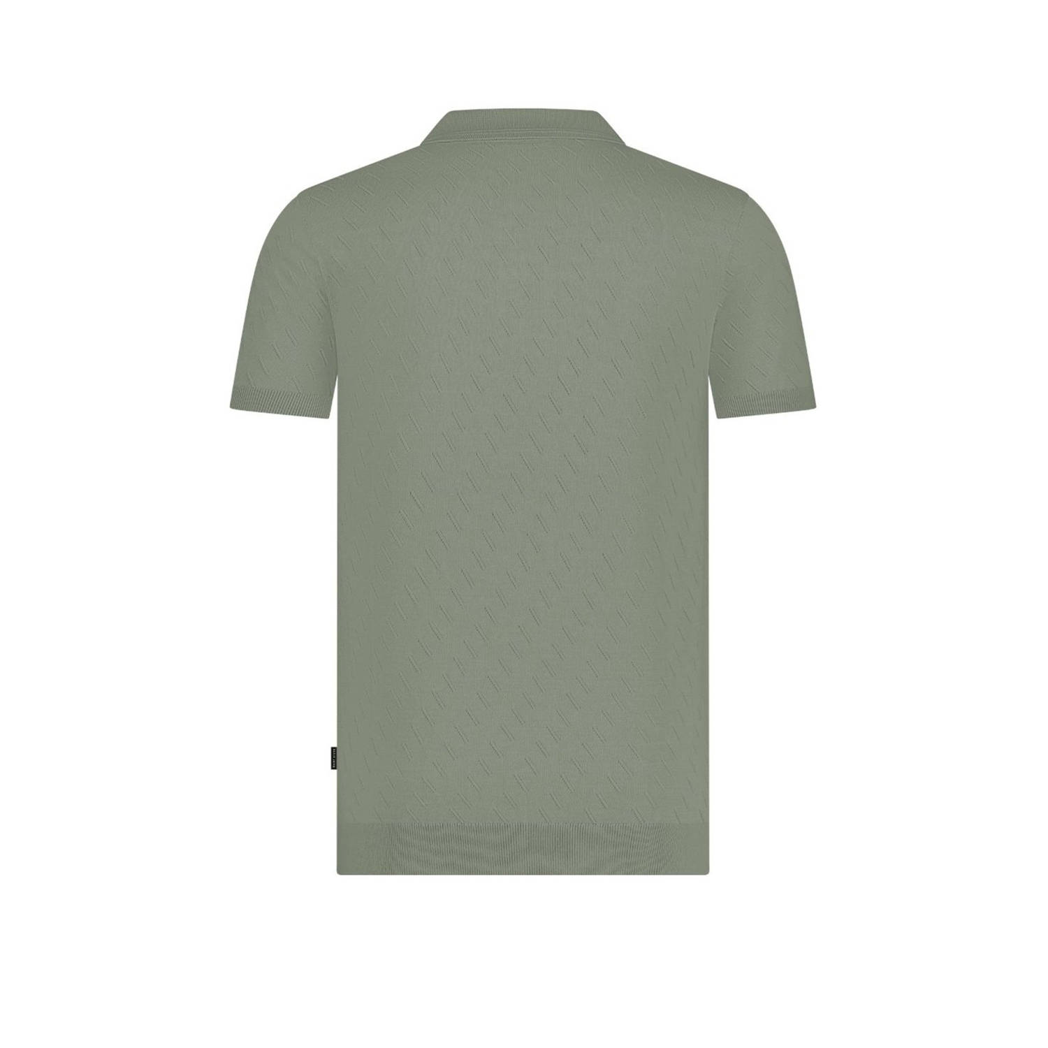 Saint Steve regular polo met textuur groen