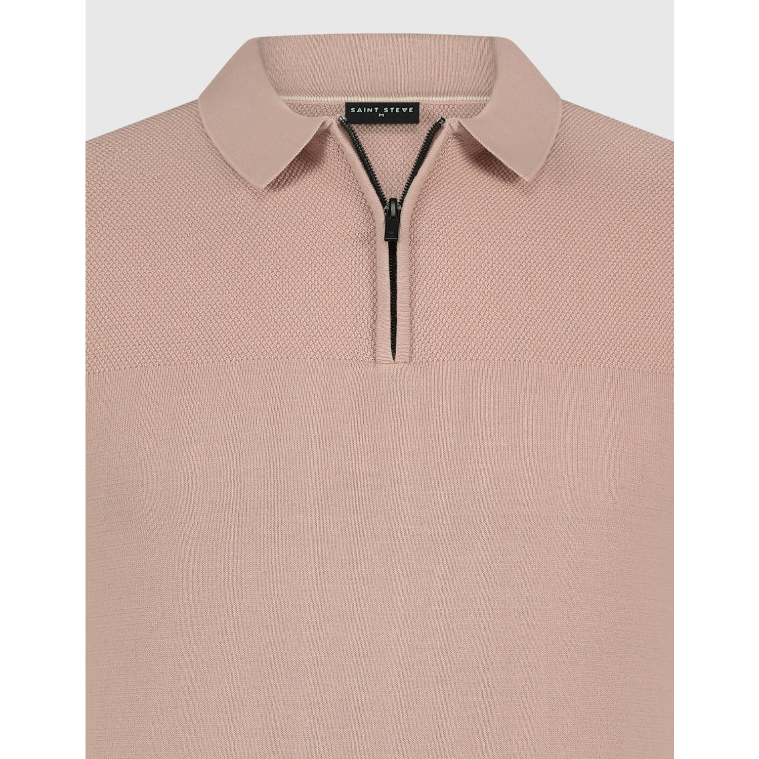 Saint Steve regular polo gebreid oudroze