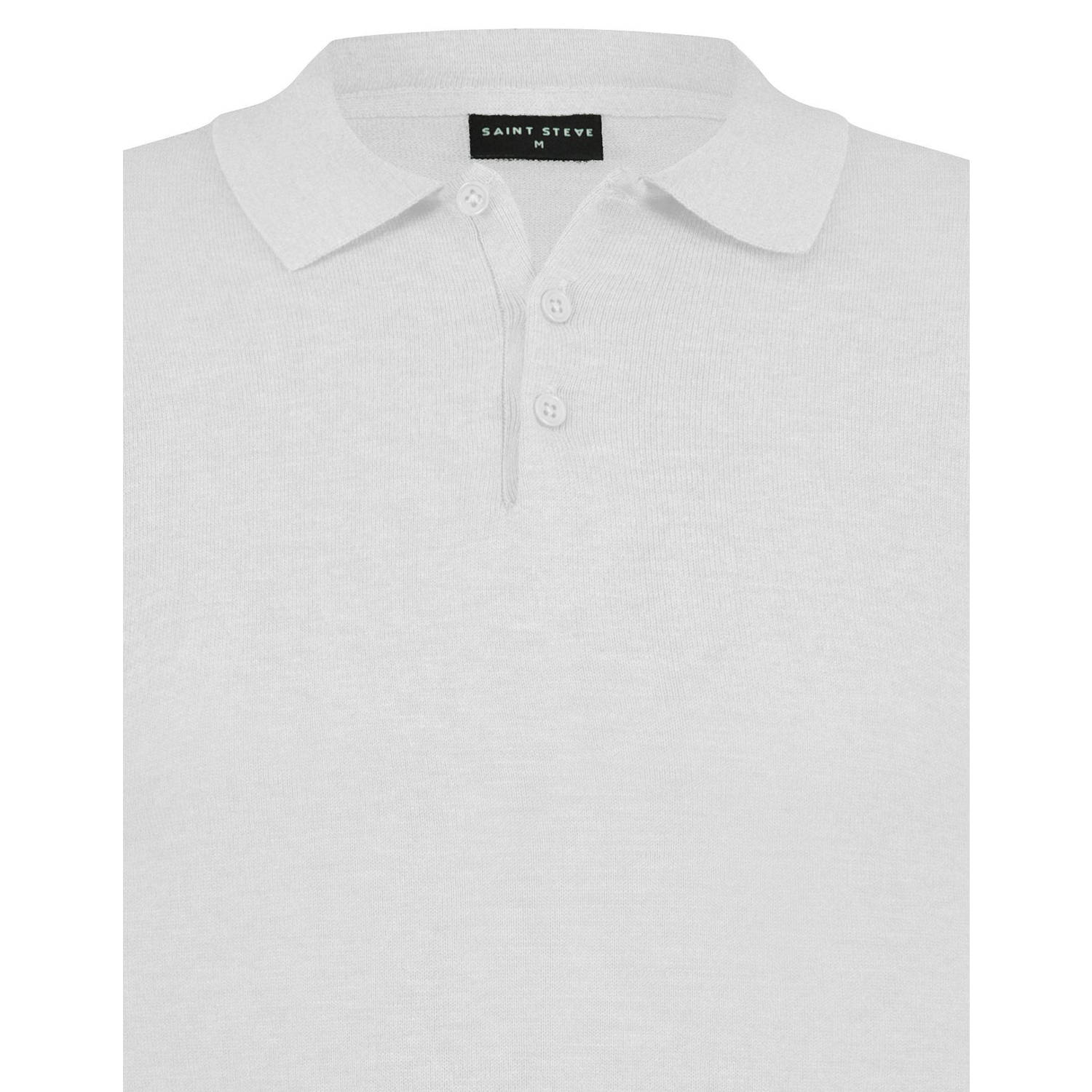 Saint Steve polo gebreid wit