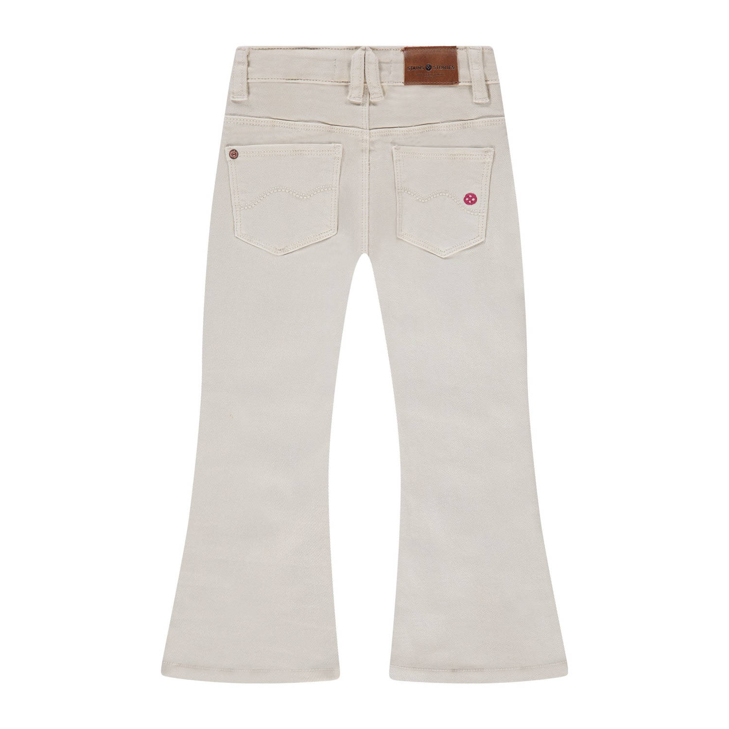Stains&Stories flared broek ecru