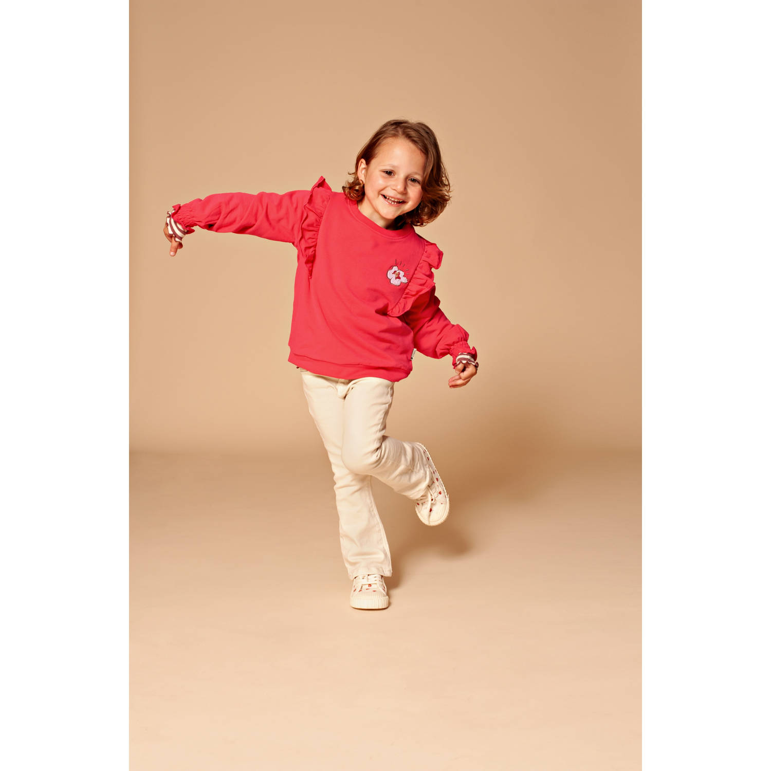 Stains&Stories flared broek ecru