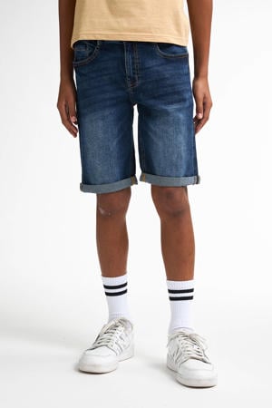 denim short dark blue denim