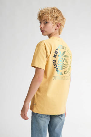 T-shirt met backprint geel