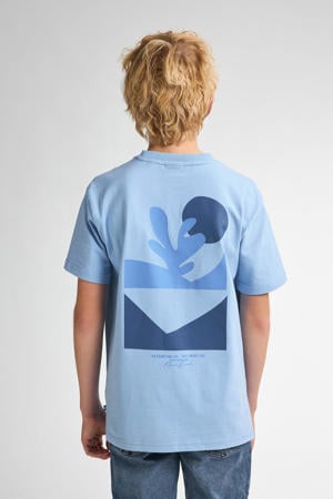 T-shirt met backprint blauw