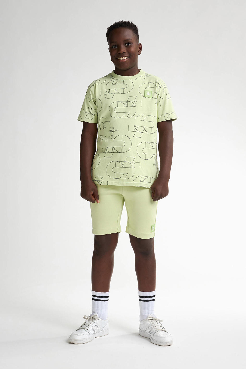 Groene jongens Petrol Industries T-shirt van katoen met korte mouwen en ronde hals