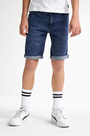 denim short dark blue denim