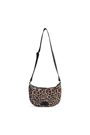 crossbody tas met panterprint DropMBG bruin