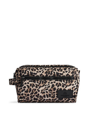 toilettas met panterprint JosephineMBG bruin