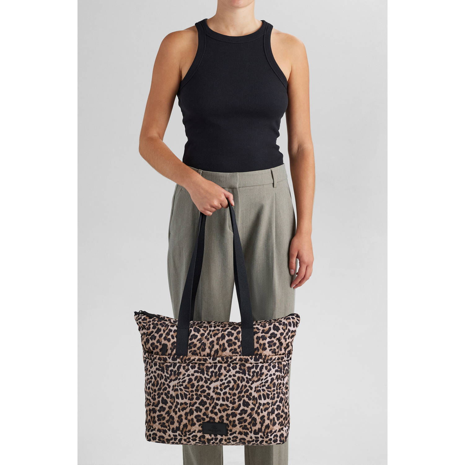 Markberg shopper met panterprint PerryMBG bruin