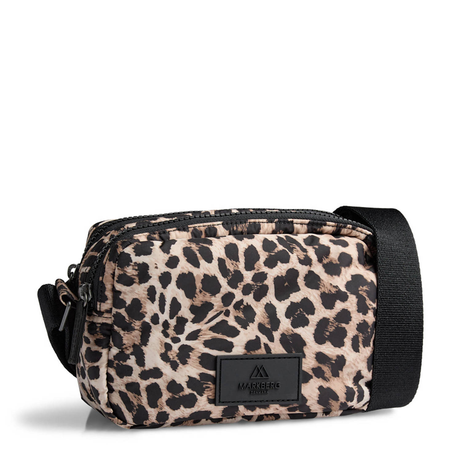 Markberg crossbody tas met panterprint LessMBG bruin