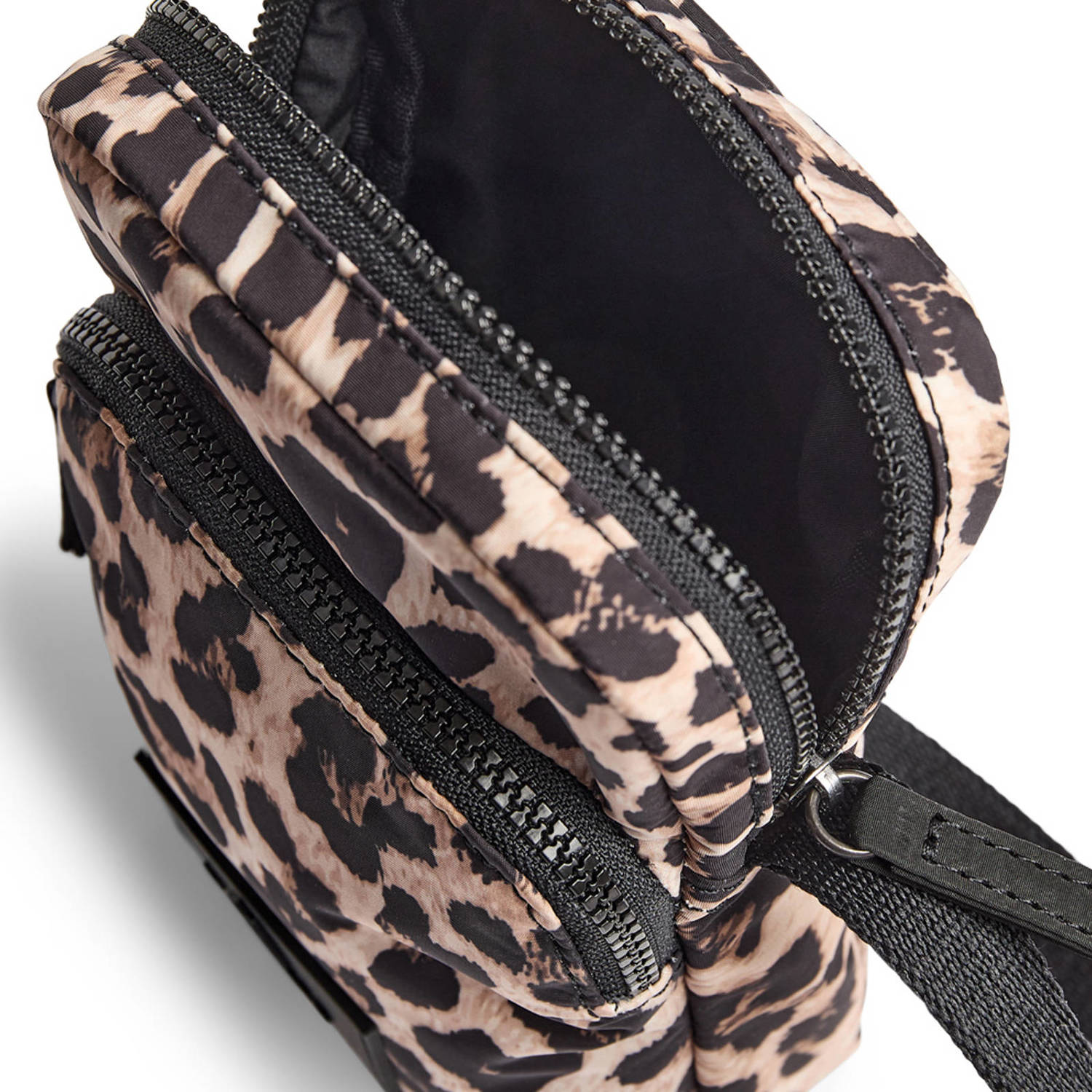Markberg mini crossbody tas met panterprint ReachMBG bruin