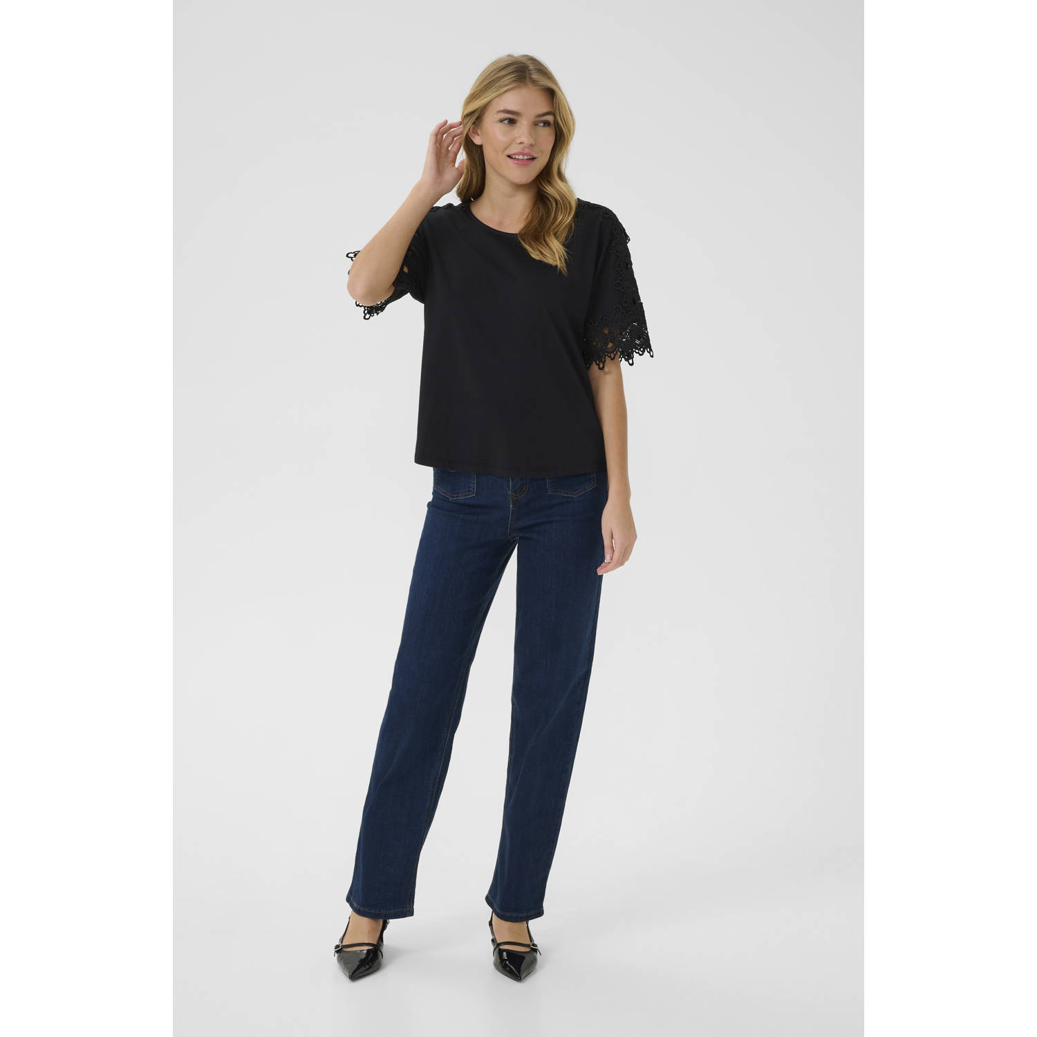 Cream top zwart