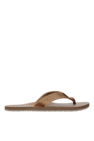 Draftsmen  leren teenslippers bruin
