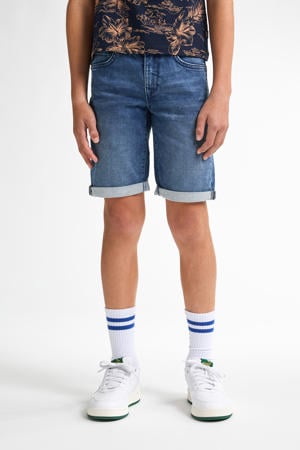 denim short medium blue denim