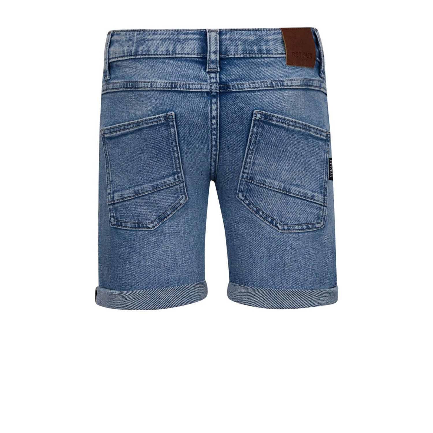 Retour Jeans straight denim short light blue denim