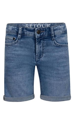 straight denim short light blue denim