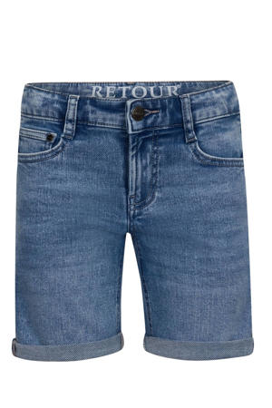 straight denim short light blue denim