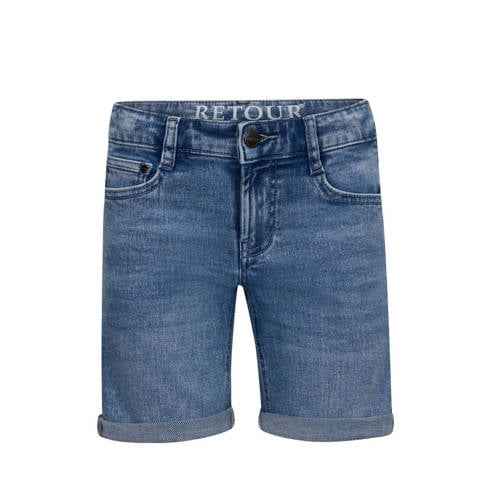 Retour Jeans straight denim short light blue denim afbeelding