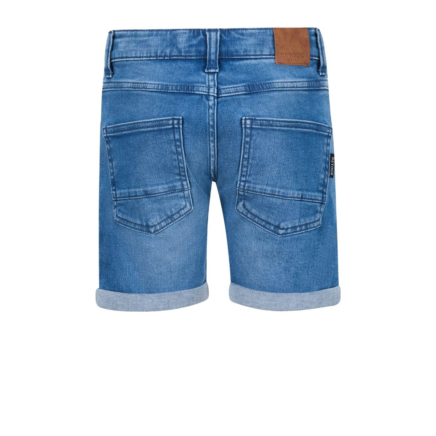 Retour Jeans straight denim short light blue denim