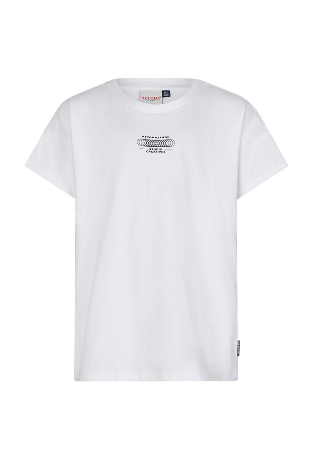 Witte jongens Retour Jeans T-shirt van katoen met backprint, korte mouwen en ronde hals