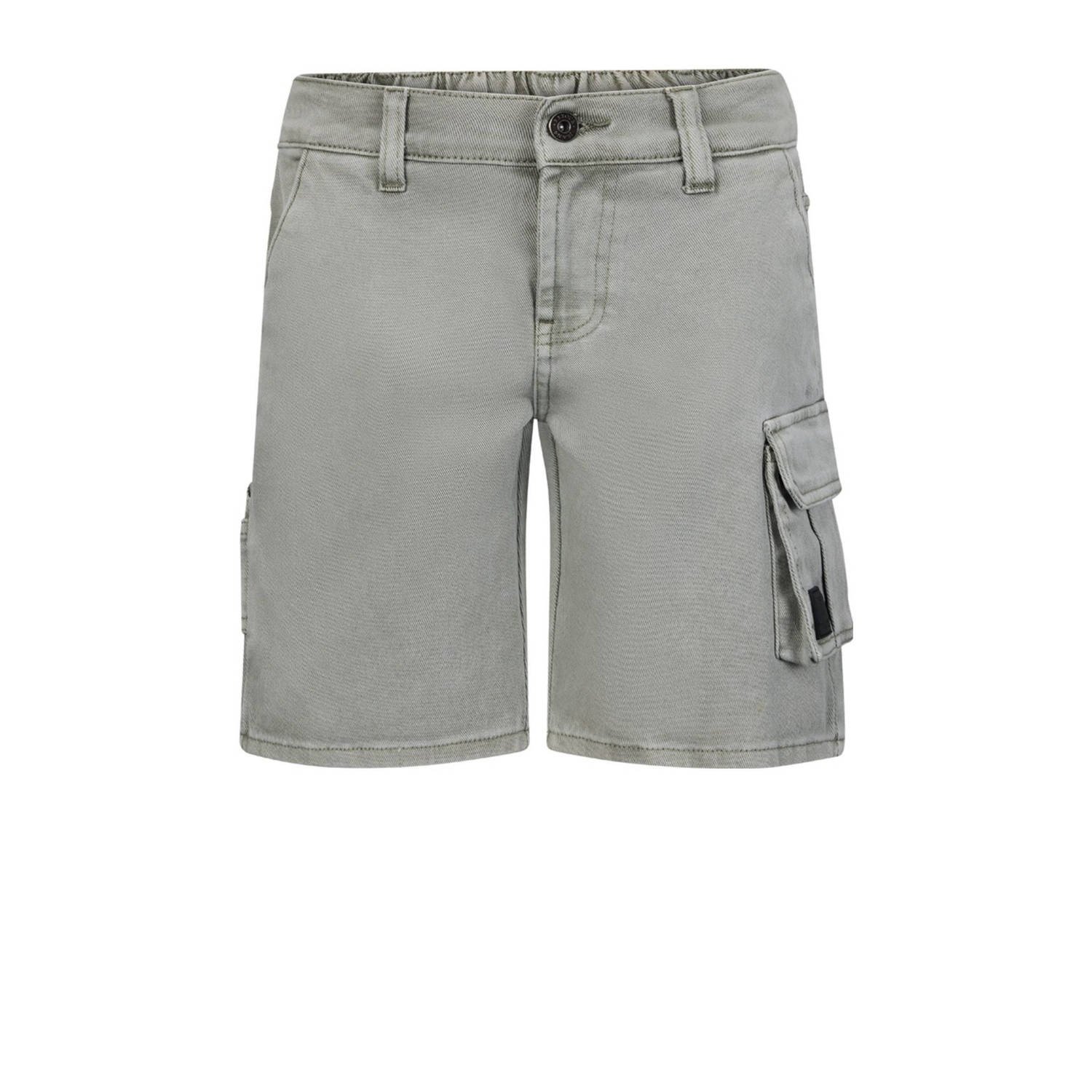 Retour Jeans denim relaxed cargo short groen