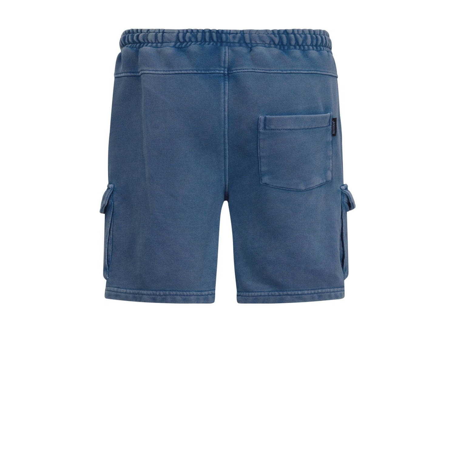 Retour Jeans relaxed cargo sweatshort blauw