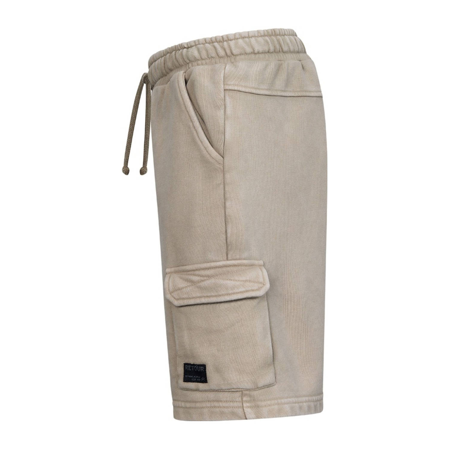 Retour Jeans relaxed cargo sweatshort lichtbruin