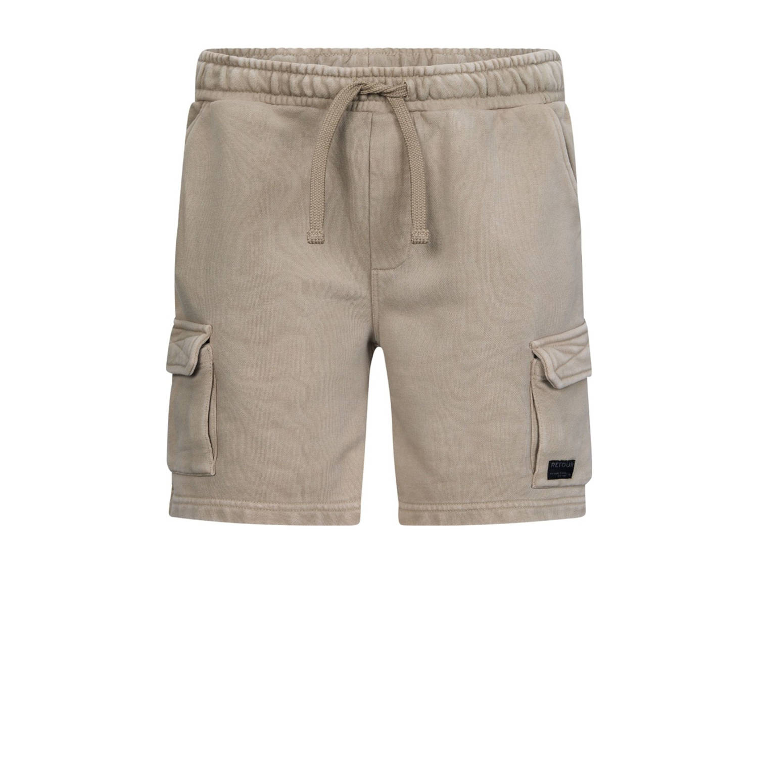 Retour Jeans relaxed cargo sweatshort lichtbruin