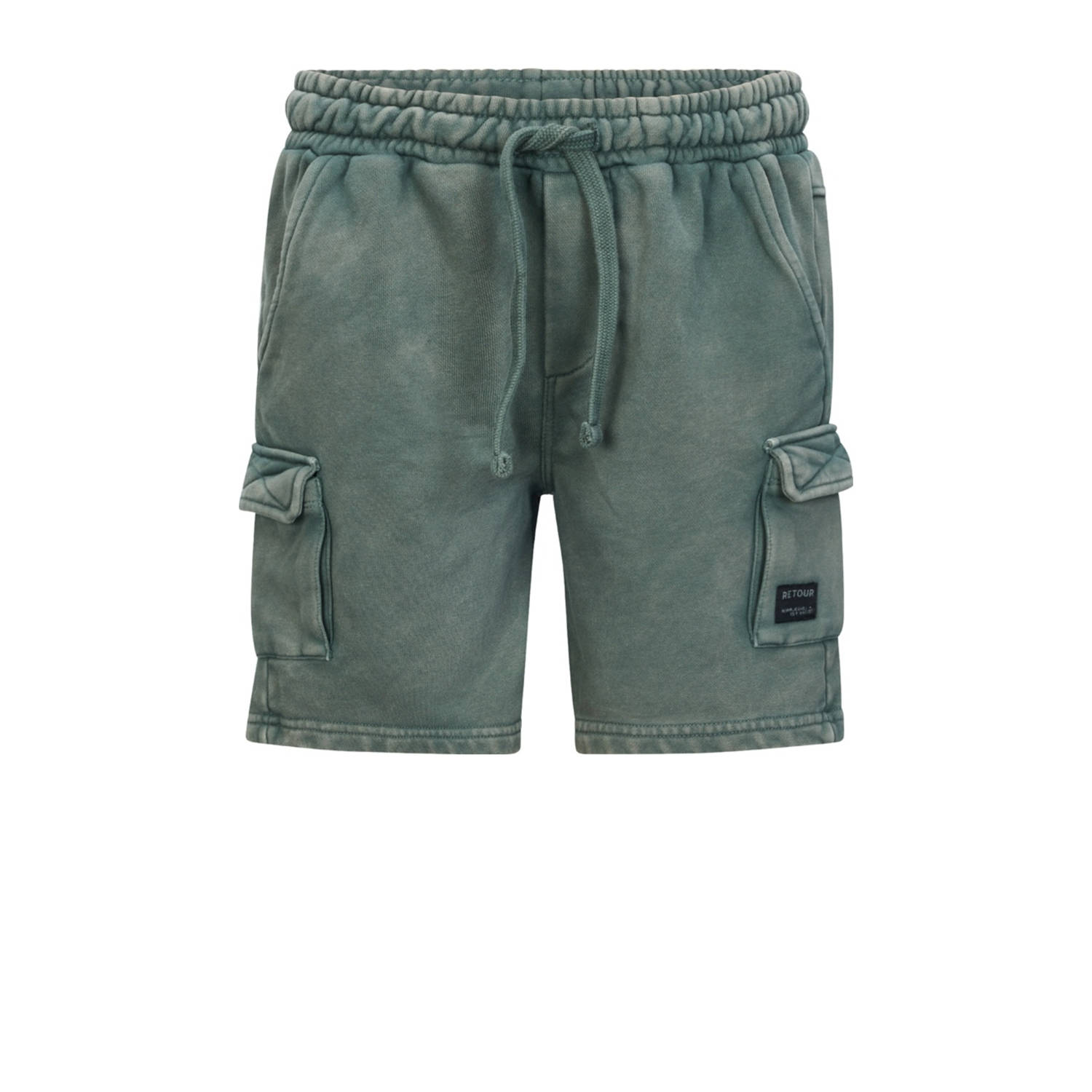 Retour Jeans relaxed cargo sweatshort groen